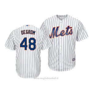 Maglia Baseball Uomo New York Mets Jacob Degrom 48 Bianco Home Cool Base