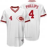 Maglia Baseball Uomo Cincinnati Reds 4 Brandon Phillips Bianco Turn Back The Clock
