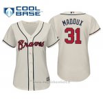 Maglia Baseball Donna Atlanta Braves Greg Maddux Cool Base Majestic Alternato 2019 Crema
