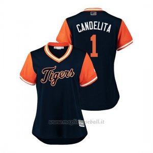 Maglia Baseball Donna Detroit Tigers Jose Iglesias 2018 Llws Players Weekend Candelita Blu