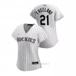 Maglia Baseball Donna Colorado Rockies Kyle Freeland 2020 Replica Primera Bianco