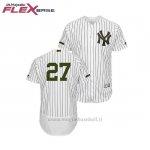Maglia Baseball Uomo New York Yankees Giancarlo Stanton 2018 Dia de los Caidos Flex Base Bianco
