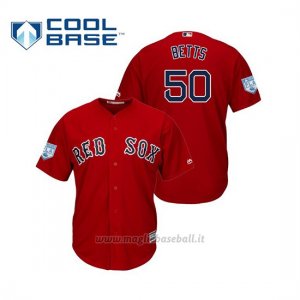 Maglia Baseball Uomo Boston Red Sox Mookie Betts Cool Base Entrenamiento De Primavera 2019 Rosso