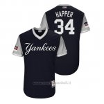 Maglia Baseball Uomo New York Yankees J.a. Happ 2018 Llws Players Weekend Happer Blu