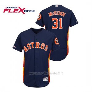 Maglia Baseball Uomo Houston Astros Collin Mchugh 150th Aniversario Patch Flex Base Blu