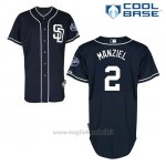 Maglia Baseball Uomo San Diego Padres Johnny Manziel 2 Blu Blu Alterner Cool Base