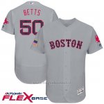 Maglia Baseball Uomo Boston Red Sox 2017 Estrellas y Rayas 50 Mookie Betts Grigio Flex Base