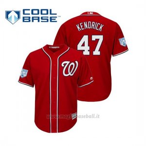 Maglia Baseball Uomo Washington Nationals Howie Kendrick Cool Base Entrenamiento De Primavera 2019 Rosso