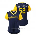 Maglia Baseball Donna Milwaukee Brewers Jimmy Nelson 2018 Llws Players Weekend Big Sweat Blu