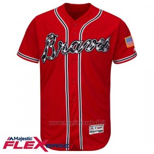 Maglia Baseball Uomo Atlanta Braves Blank Rosso Flex Base Autentico Collezione