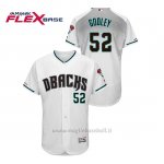 Maglia Baseball Uomo Arizona Diamondbacks Zack Godley 150th Aniversario Patch Autentico Flex Base Bianco