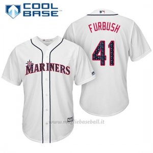 Maglia Baseball Uomo Seattle Mariners 2017 Estrellas y Rayas Charlie Furbush Bianco Cool Base