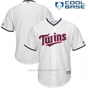 Maglia Baseball Uomo Minnesota Twins 2017 Estrellas y Rayas Bianco Cool Base