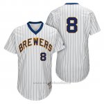 Maglia Baseball Uomo Milwaukee Brewers Ryan Braun Bianco 1982 Turn Back The Clock