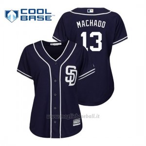 Maglia Baseball Donna San Diego Padres Manny Machado Cool Base Majestic Alternato Blu