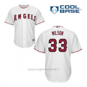 Maglia Baseball Uomo Los Angeles Angels C.j. Wilson 33 Bianco 1ªCool Base