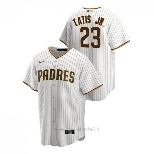 Maglia Baseball Uomo San Diego Padres Fernando Tatis Jr. Replica Primera Bianco Marrone