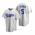 Maglia Baseball Uomo Los Angeles Dodgers Corey Seager Cooperstown Collection Primera Bianco