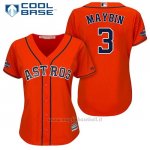 Maglia Baseball Donna Houston Astros 2017 World Series Campione Cameron Maybin Arancione Cool Base