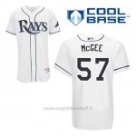 Maglia Baseball Uomo Tampa Bay Rays Jake Mcgee 57 Bianco 1ªCool Base