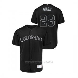 Maglia Baseball Uomo Col Orado Rockies Nolan Arenado 2019 Players Weekend Autentico Nero