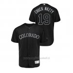 Maglia Baseball Uomo Col Orado Rockies Charlie Neromon 2019 Players Weekend Autentico Nero
