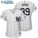 Maglia Baseball Donna New York Yankees 2017 Postseason Aaron Judge Bianco Cool Base