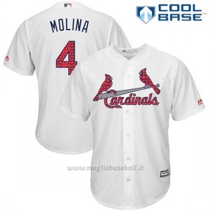 Maglia Baseball Uomo St. Louis Cardinals 2017 Estrellas y Rayas Yadier Molina Bianco Cool Base
