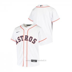 Maglia Baseball Bambino Houston Astros Replica Primera Bianco