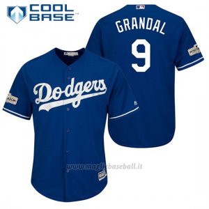 Maglia Baseball Uomo Los Angeles Dodgers 2017 Postseason Yasmani Grandal Cool Base