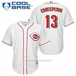 Maglia Baseball Uomo Cincinnati Reds Dave Concepcion 13 Bianco 1ªCool Base