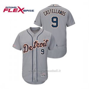 Maglia Baseball Uomo Detroit Tigers Nick Castellanos 150th Aniversario Patch Flex Base Grigio