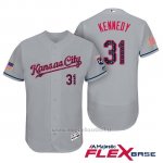Maglia Baseball Uomo Kansas City Royals 2017 Estrellas y Rayas Ian Kennedy Grigio Flex Base