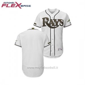 Maglia Baseball Uomo Tampa Bay Rays 2018 Dia de los Caidos Flex Base Bianco