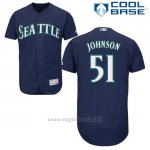Maglia Baseball Uomo Seattle Mariners Randy Johnson Majestic Collezione Blu Cool Base Giocatore