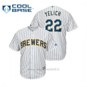 Maglia Baseball Uomo Milwaukee Brewers Christian Yelich Cool Base Official Alternato Blanco