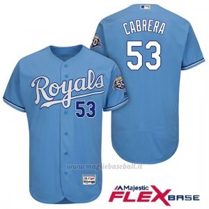 Maglia Baseball Uomo Kansas City Royals Melky Cabrera Light Blu 50th Season Flex Base