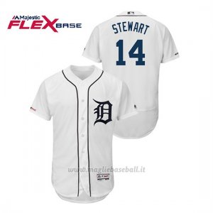 Maglia Baseball Uomo Detroit Tigers Christin Stewart 150th Aniversario Patch Flex Base Bianco
