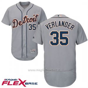Maglia Baseball Uomo Detroit Tigers Justin Verlander Autentico Collezione Flex Base Grigio