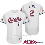 Maglia Baseball Uomo Baltimore Orioles 2017 Estrellas Y Rayas 2 J.j. Hardy Bianco Flex Base