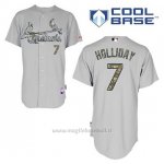 Maglia Baseball Uomo St. Louis Cardinals Matt Holliday 7 Grigio Usmc Cool Base