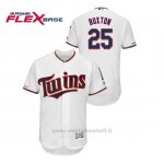 Maglia Baseball Uomo Minnesota Twins Byron Buxton 150th Aniversario Patch Flex Base Bianco