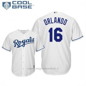 Maglia Baseball Uomo Kansas City Royals Paulo Orlando Cool Base Majestic 1ªBianco