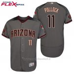 Maglia Baseball Uomo Arizona Diamondbacks 11 A.j. Pollock Grigio Nero 20 Anniversario Flex Base