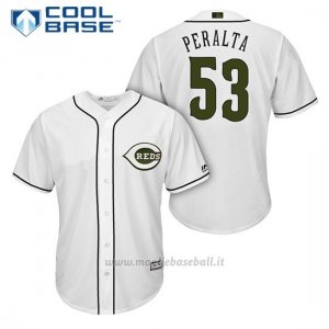 Maglia Baseball Uomo Cincinnati Reds 53 Wandy Peralta Bianco2018 Alterner Cool Base