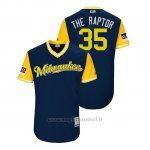 Maglia Baseball Uomo Milwaukee Brewers Brent Suter 2018 Llws Players Weekend The Raptor Blu