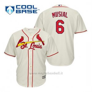 Maglia Baseball Uomo St. Louis Cardinals Stan Musial 6 Crema Alterner Cool Base