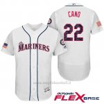 Maglia Baseball Uomo Seattle Mariners 2017 Estrellas y Rayas Robinson Cano Bianco Flex Base
