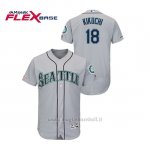 Maglia Baseball Uomo Seattle Mariners Yusei Kikuchi 150th Aniversario Patch Autentico Flex Base Grigio