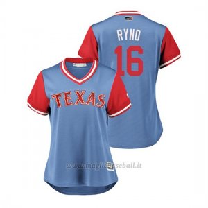 Maglia Baseball Donna Texas Rangers Ryan Rua 2018 Llws Players Weekend Ryno Light TOrnto Blue Jays